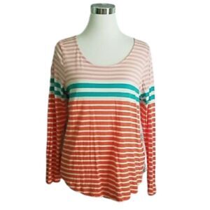 J. Jill Striped Long Sleeved Tee
